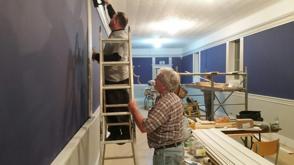 Installing Pillars Left to right: Bro. Russell Joncas (Rusty) and W. Bro. Scott Sine